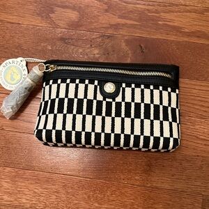 Spartina 449 Black and Cream Patterned Pouch